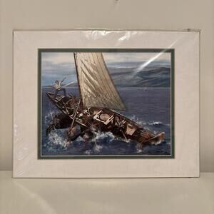 Darshan Zenith “When Whales Win” Hawaii Maritime Art Print 2003 Maui Lanai